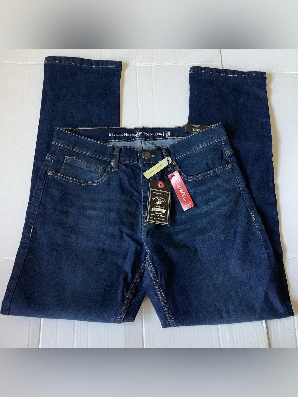 NWT Beverly Hills Polo Club Slim Fit Modern Stretch Jeans Blue 32x32 Men’s